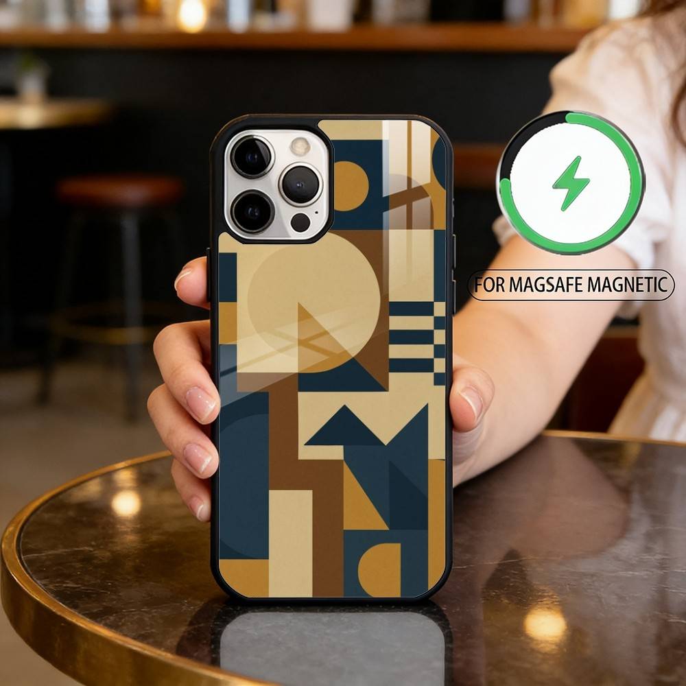 G-Geometric B-Bauhaus art Magnetic For Magsafe Wireless Charging Phone Case For iPhone17,16,15,14,13,12,11 Plus,Pro Max