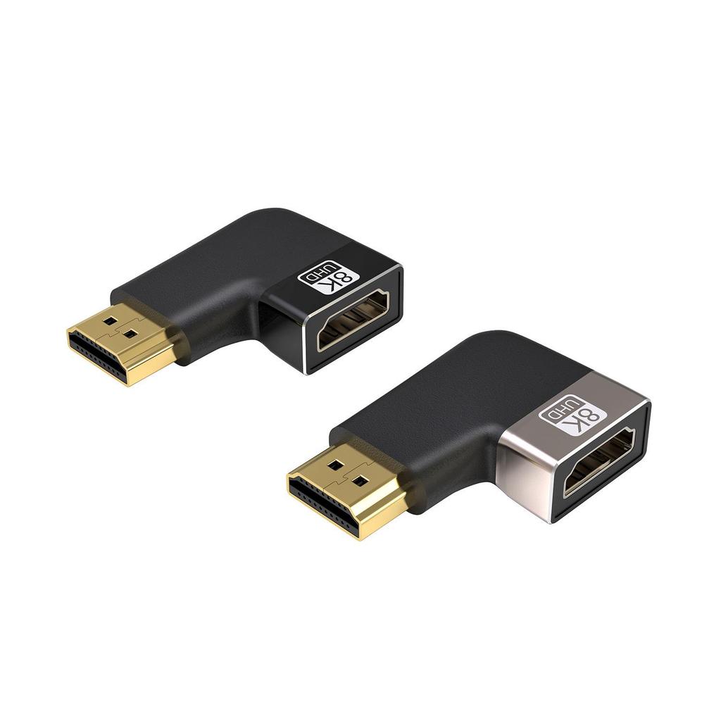 Адаптер HDMI 2.1 под прямым углом для телевизоров, компьютеров и проекторов, алюминиевый сплав