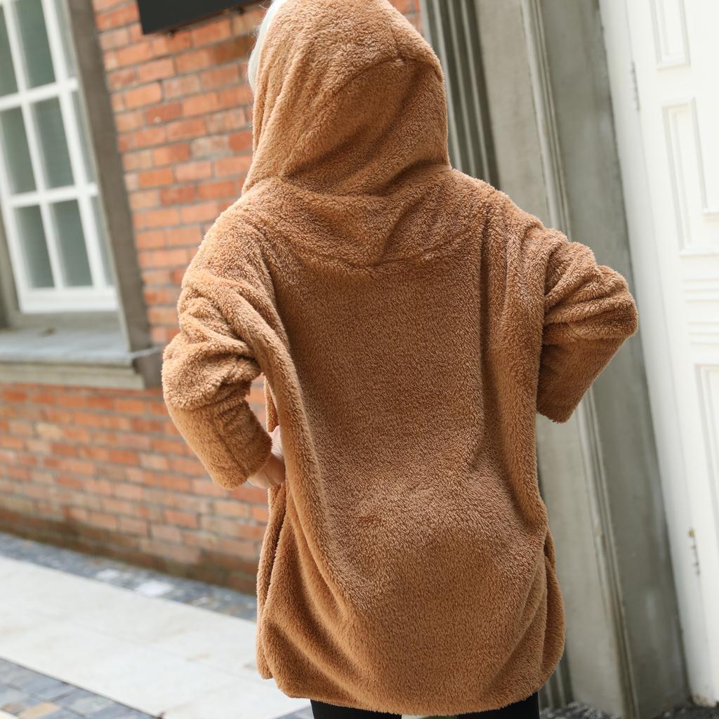 Осеннее и зимнее женское пальто, кардиган, повседневное длинное сплошное цветное пальто без пуговиц, свободное пальто с лацканами