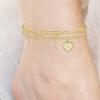 2Pcs Adjustable Extension Chain Women Anklets Foot Jewelry Heart Initial Women Ankle
