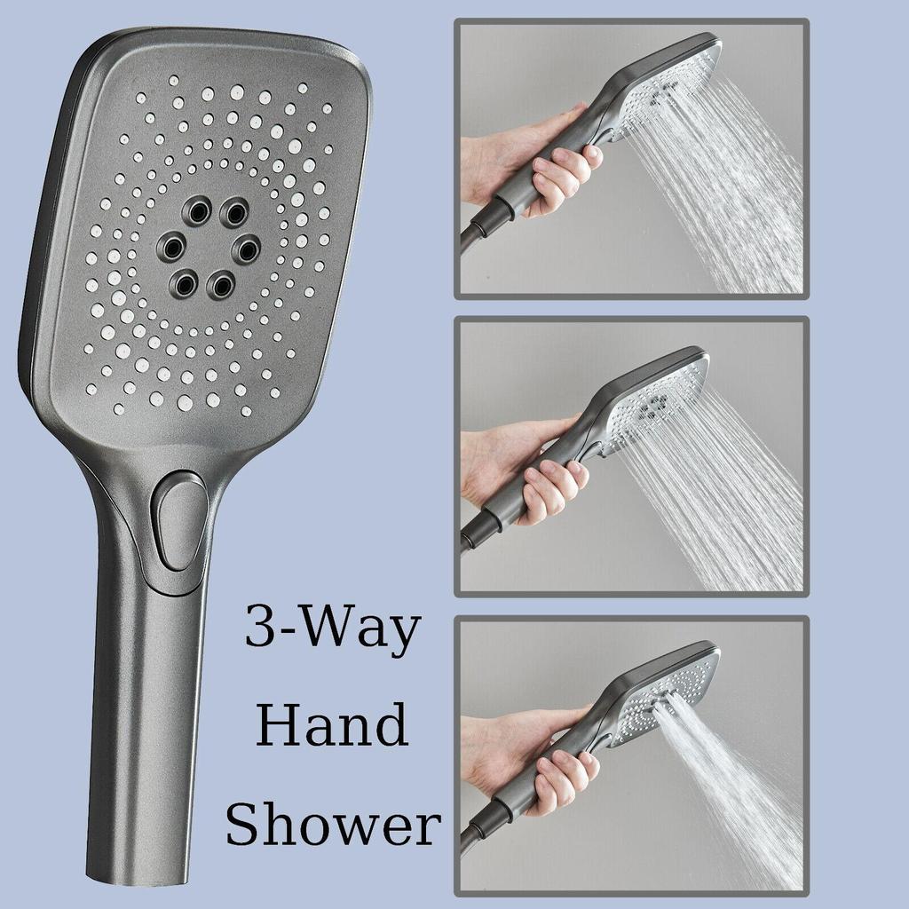Shower Faucet Set Digital Display 4 Function Piano Key Rainfall Shower Combo Set