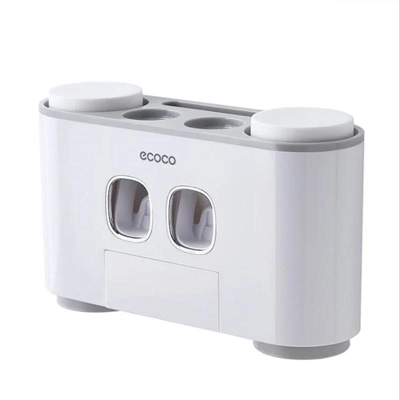 Автоматический дозатор зубной пасты Магнитный держатель зубных щеток Набор аксессуаров для ванной комнаты Настенный выдавливатель зубной пасты