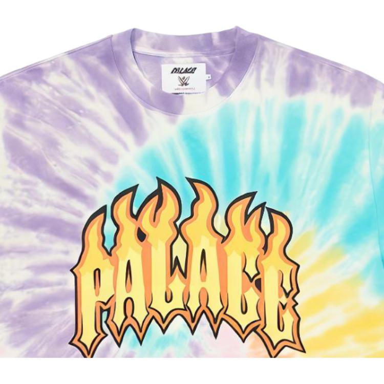 Palace Футболка X WWE Dude, топы унисекс с принтом тай-дай, разноцветные P22TS463