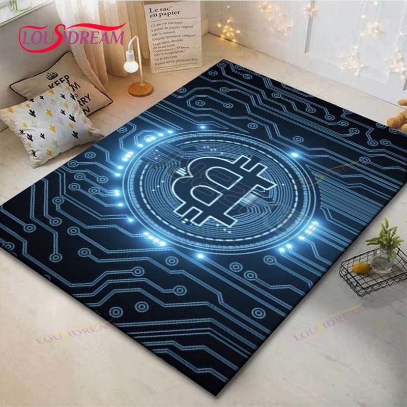 Горячий Изысканный 3D Ковер с Принтом Bitcoin BCT Наружный Ковер Ковер для Зоны Нескользящий Ковер Декор для Спальни Ковер для Комнаты Подарок