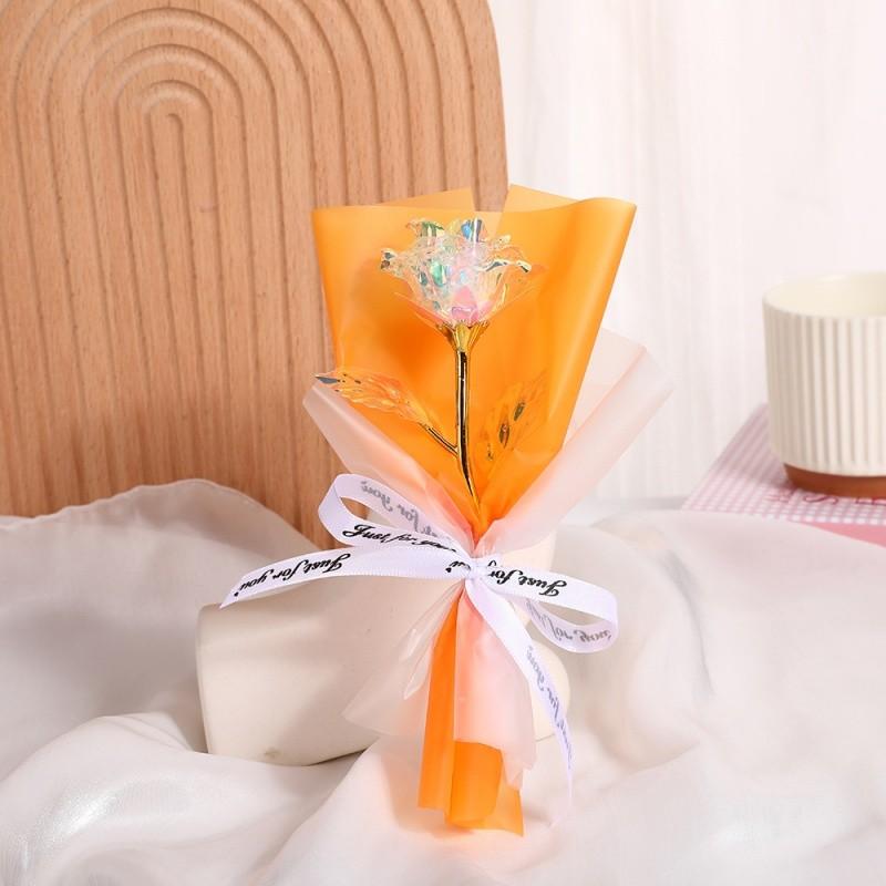 Креативный цветок из золотой фольги, маленький искусственный цветок, одиночный вечный цветок, подарок на День святого Валентина на день рождения подруги