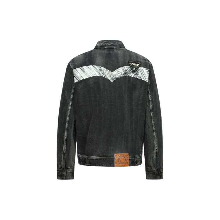 Evisu Джинсовая куртка с вышивкой SS24 Мужские куртки Черный 2ESHTM4DJ8003RXDP