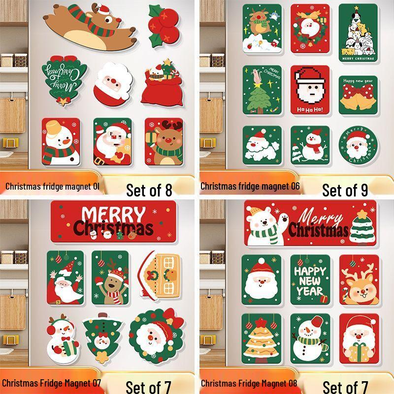 2026 Christmas Refrigerator Magnet Set - High-Value, Cute Magnetic Santa Claus Decorations