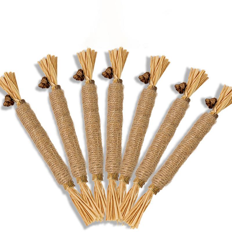 Игрушка-дразнилка для котенка из пеньковой веревки, прочная - Устойчивый к укусам инструмент для стачивания зубов для удовольствия от жевания котенка