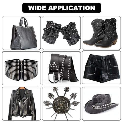 180 Sets Leather Rivets 6mm 8mm 12mm Rivets for Leather Work Rivets with Punch and Fixing Leather Craft Tools 4 Colors Double Cap Rivets for Leath