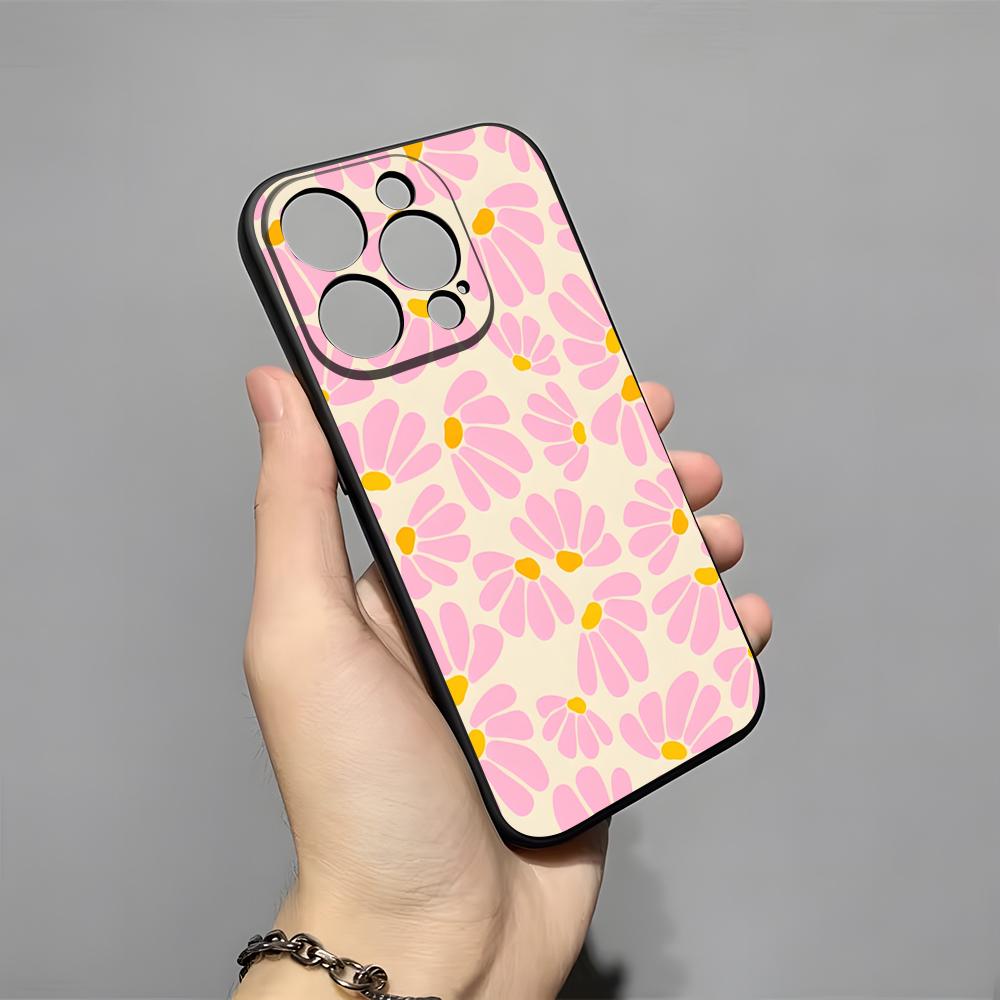 Розовый абстрактный цветок Чехол для телефона Для IPhone 17 Pro Max 16 15 14 Pro Max 13 11 X Xs Xr 8 7Plus Силиконовый чехол