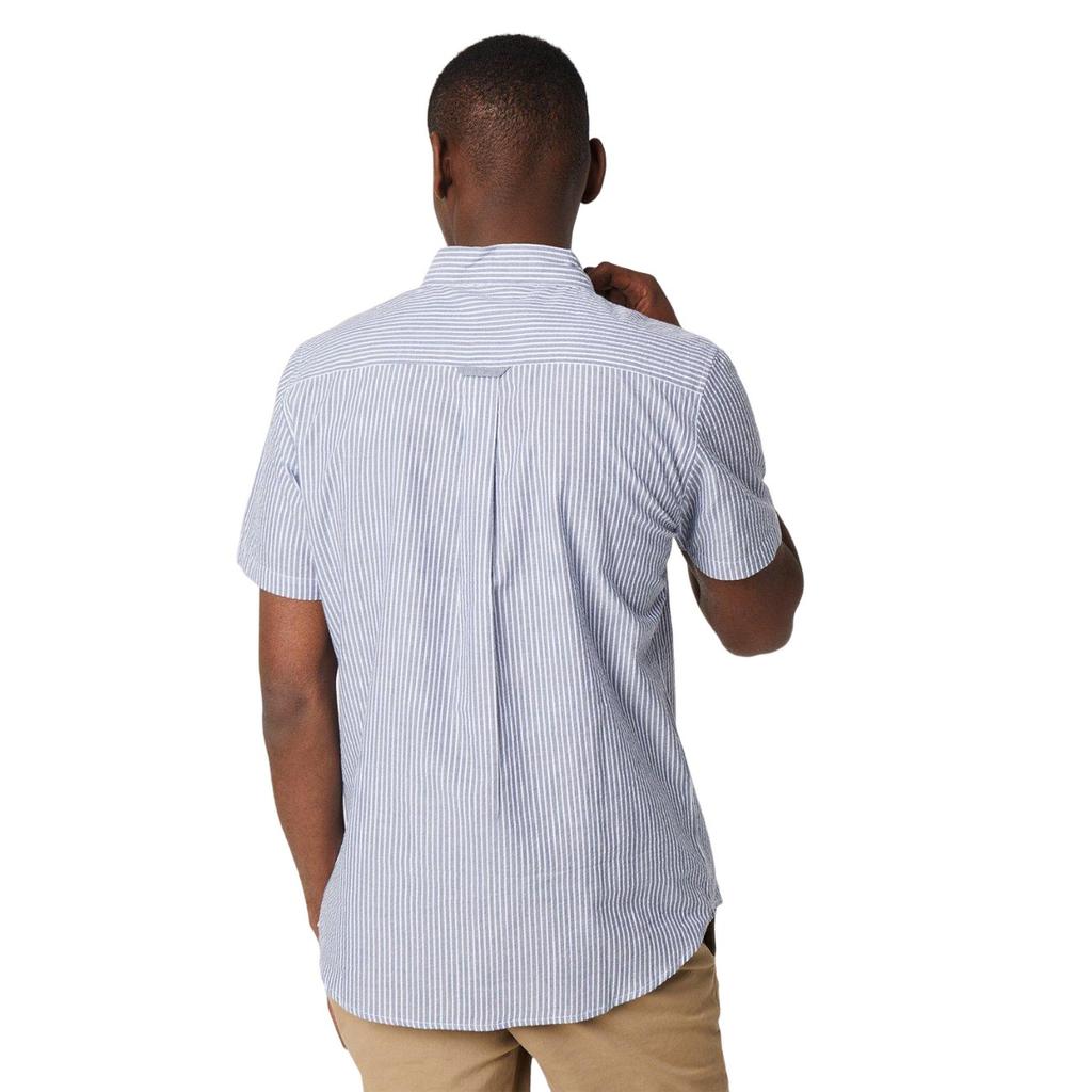 Maine Men's Stripe Seersucker Short-Sleeved Shirt