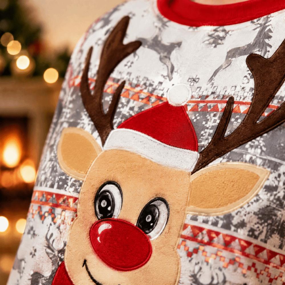 Long Sleeve Family Matching Pyjamas Xmas Deer Top+Pants New Christmas Pyjamas Set Men Women