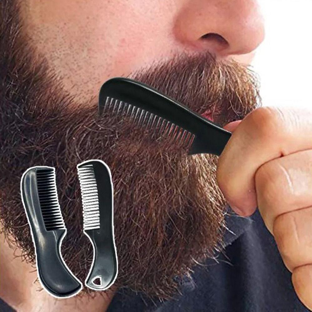 Professional Men Plastic Pocket Combs Anti-slip Black Moustache Combs Mini Beard Comb Barber