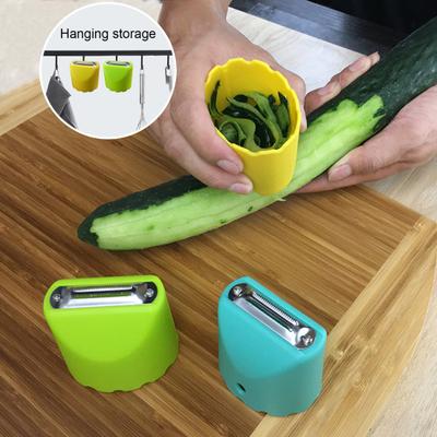 Овощечистка из нержавеющей стали Двунаправленная режущая головка Плоское зубчатое Тонкая очистка