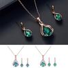 1 Set Bridal Necklace Earrings Geometric Rhinestone Jewelry Lightweight Shiny Jewelry
