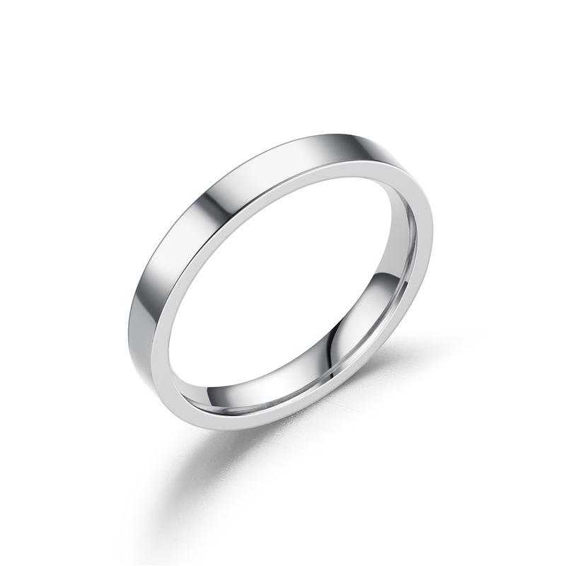 Trendy Titanium Steel Polished Band for Women: European & American Style Simple Couple Ring