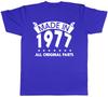 Made in 1977 All Original Parts Birthday Unisexs Short Sleeve TShirt