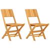 VidaXL Chaises de jardin pliantes 2 pcs 47x61x90 cm bois massif teck 362759
