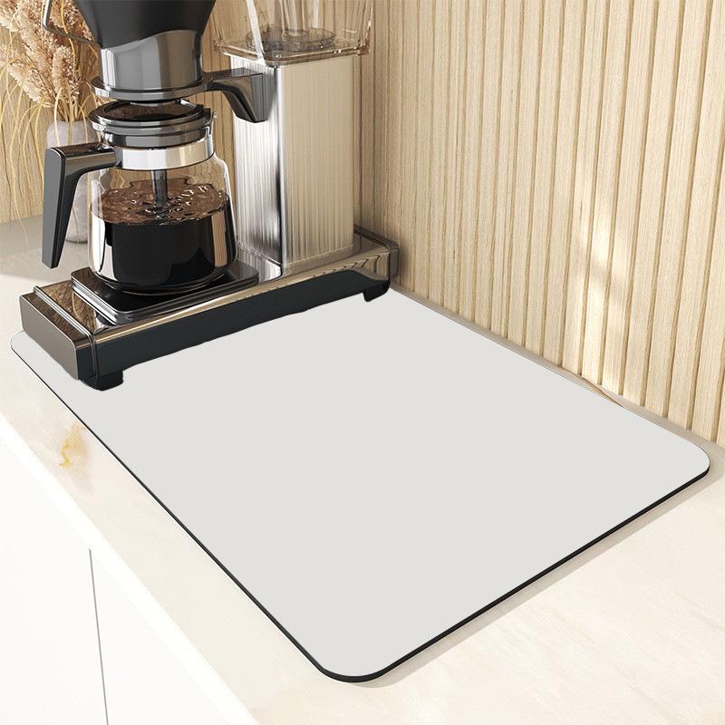 Minimalist Solid Color Absorbent Quick-Dry Coffee Maker Mat for Kitchen Countertops and Dining Tables