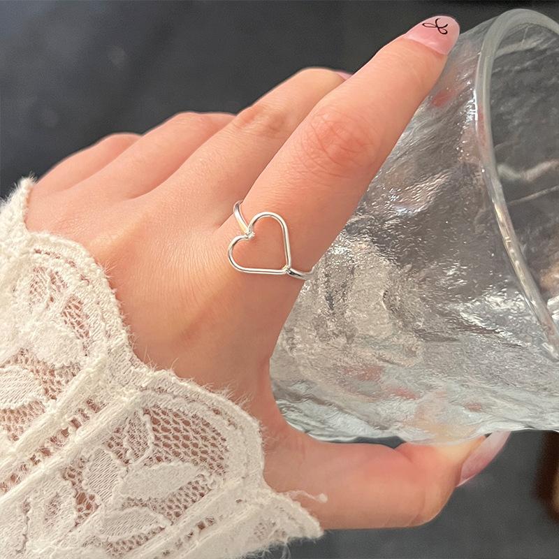 Korean Version Plain Ring Irregular 925 Sterling Silver Versatile Ring Women's Niche Ins Style Design Non-fading Combination Ring