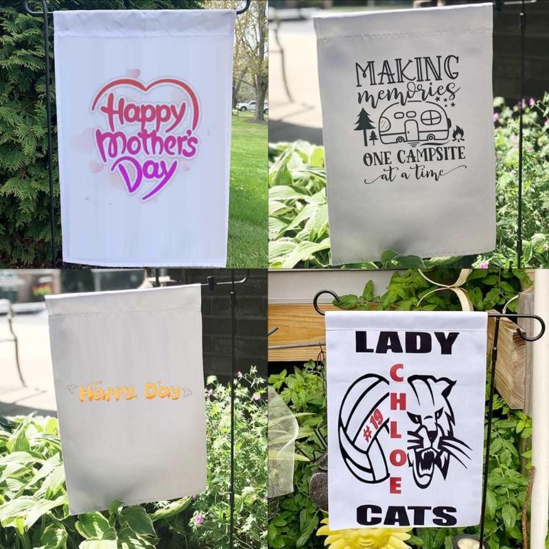 12x18Inch Double Sided White Sublimation Blank Polyester Flags DIY for Garden Yard Blank Banners Sublimation Blank