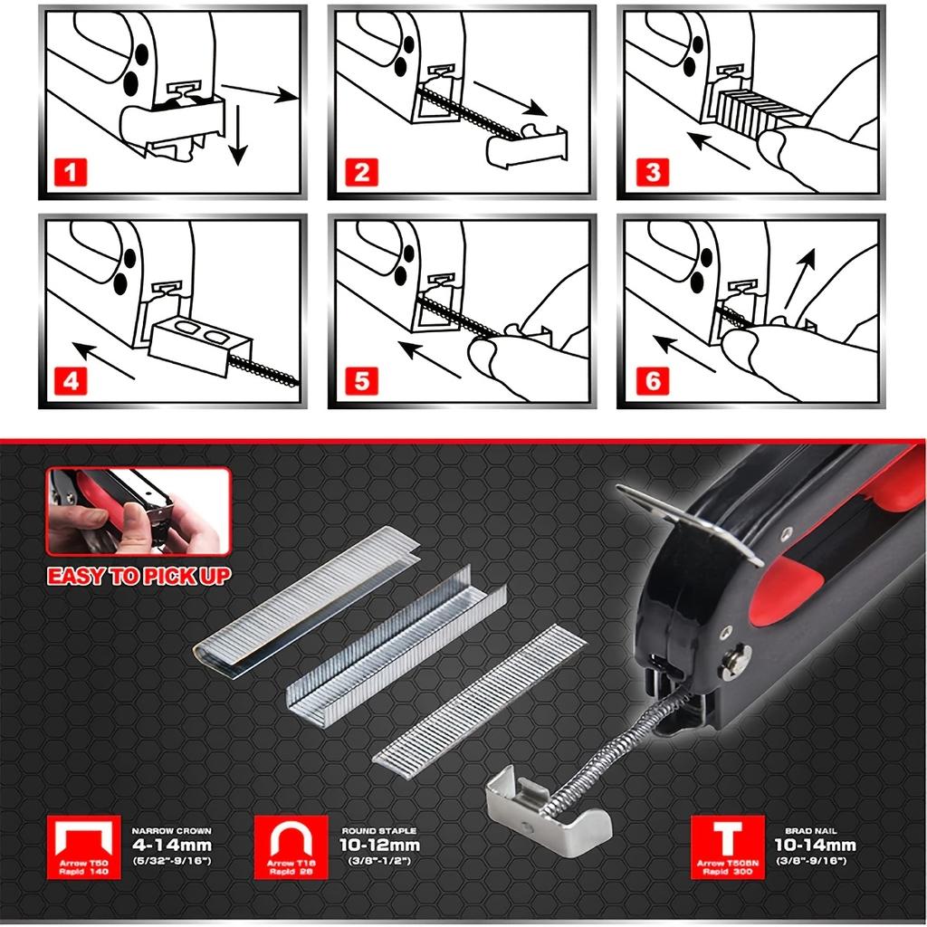 3-в-1 сверхпрочный ручной гвоздезабивной инструмент из нержавеющей стали для крепления материалов, столярных изделий, мебели, дверей и окон, обивки
