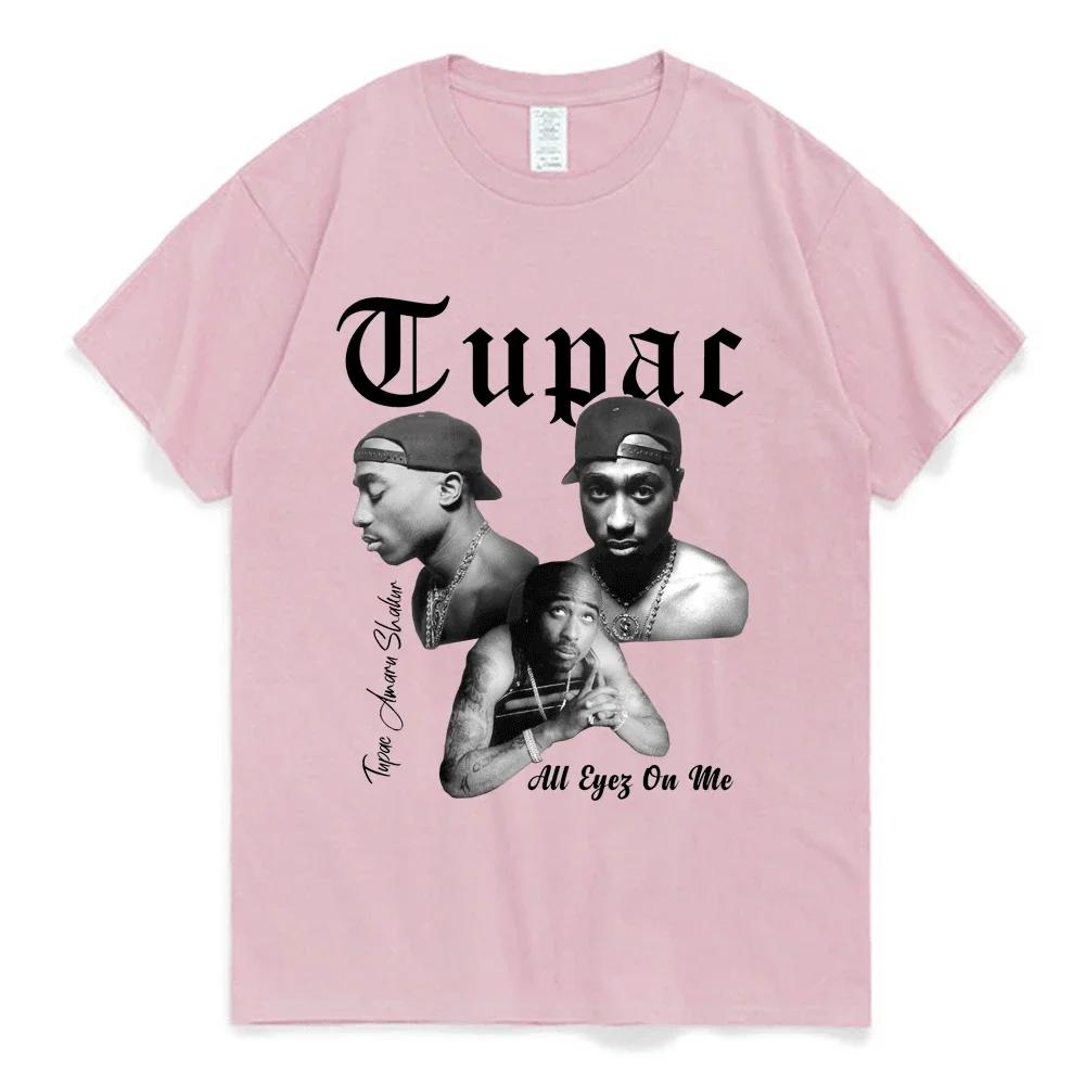 Rapper Tupac 2pac Tops Hip Hop Streetwear Oversized Short Sleeves Tee Shirt 2024 Summer Fashion T-shirt UnisexCotton T Shirt