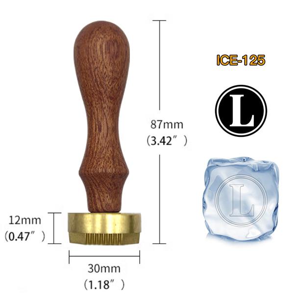 Ice Stamp With Removable Brass Head & Wood Handle - Vintage 1.18" Branding for Cubes, Cocktails, Whiskey, Mojito Drinks - Bar Making DIY Crafting