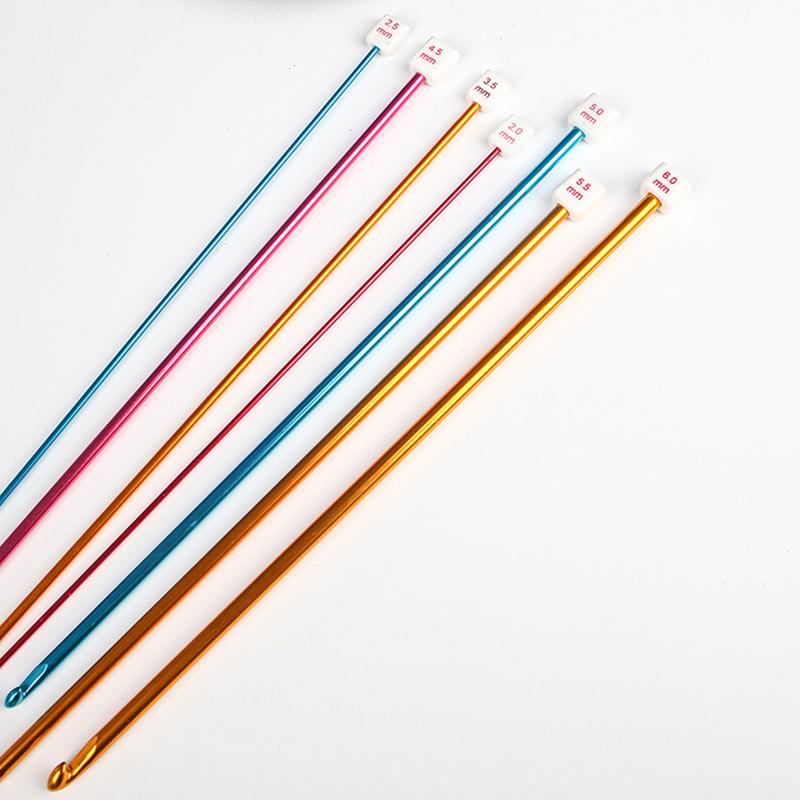 1 шт., иглы для свитера, разноцветные тунисские афганские крючки, длинные алюминиевые ткацкие инструменты, 2,5–8 мм