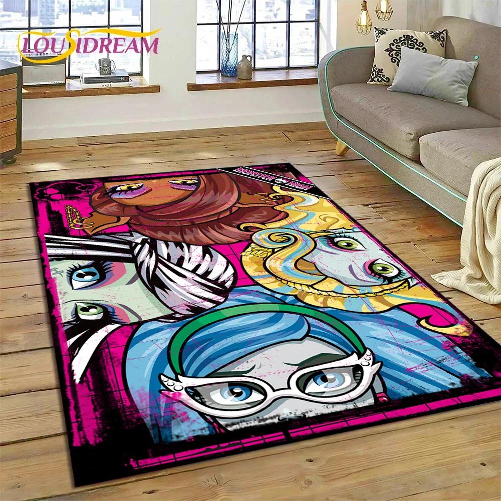 Мультяшный Ковер Monster High Draculaura Вампир для Гостиной Спальни Домашний Декор, Нескользящий Декоративный Коврик для Дивана Прихожей Подарок