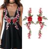 Exquisite Rose Flower Embroidered Patches Red Clothes Patches Clothing Applique  Sewing