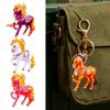 Horse Keychain Sparkling Rhinestone Keyring with Sparkling Rhinestones Inlaid Decorative Good Fortune Key
