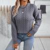 Autumn And Winter 2024 New European And American Women'S Sweater Pullover Round Neck Loose Vintage Fried Dough Twists Sweater Women