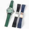 Совместимо с ремешками Rolex для мужских моделей Daytona Yacht-Master Submariner Green Water Ghost Резиновый силиконовый ремешок 20 мм