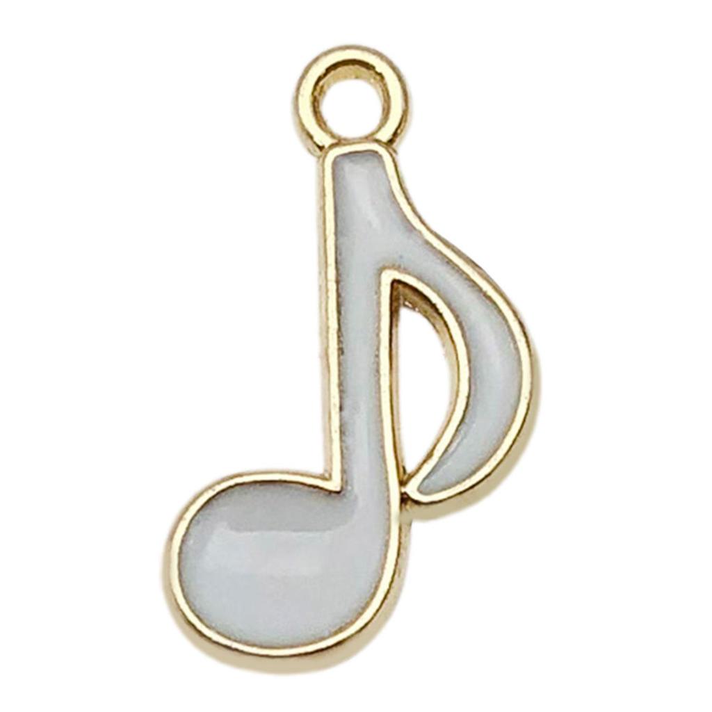 Set of 20 DIY Alloy Oil Drop Pendant Earrings - White Love Notes Design