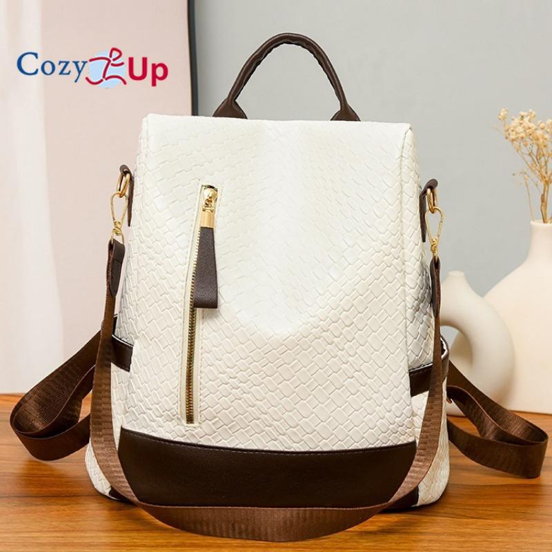 Уютный противоугонный рюкзак из искусственной кожи большой вместимости в стиле ретро, ​​минималистичный женский рюкзак для путешествий