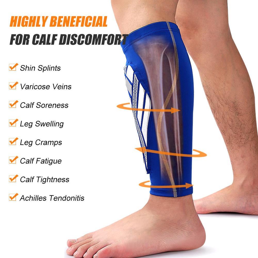 1 шт. компрессионный рукав для голени с подкладкой из ЭВА для мужчин и женщин, шины для голени, поддержка ног, бег, футбол, щитки для голени