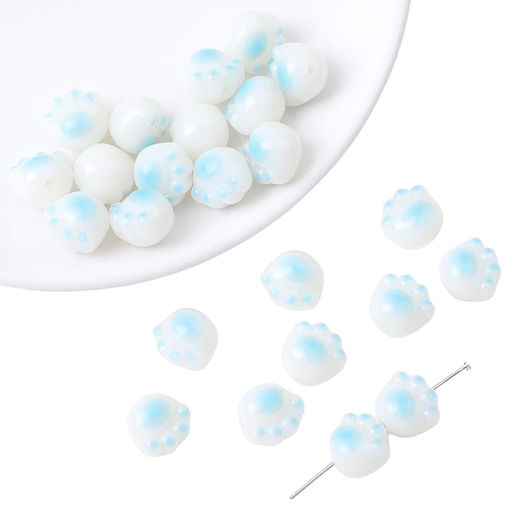 10 шт./пакет акриловые бусины в виде кошачьей лапы для изготовления ювелирных изделий DIY браслет серьги очарование украшения