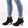 2024 Women's Shoes Ankle Women's Boots Retro Modern Boots Women Sewing Round Toe Chunky Heels Side Zip Plus Size Ladies Shoes