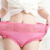 Plus Size Panties High-waisted Ice Silk Panties for Women Briefs Lace Underwear