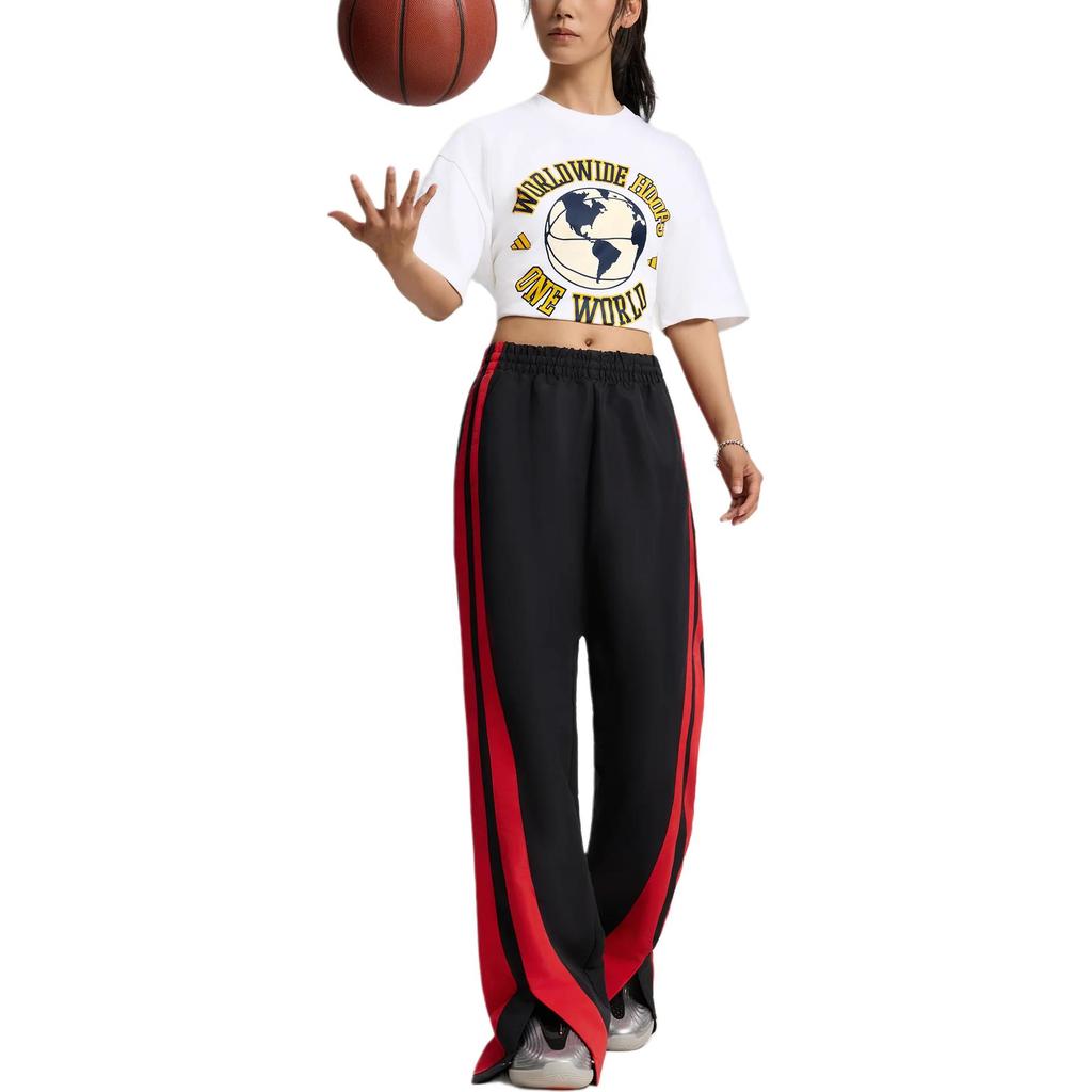 adidas Worldwide Hoops Global Свободная Вязаная Футболка с Круглым Вырезом Баскетбольная Спортивная С Коротким Рукавом Унисекс Топы KX5732