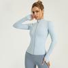 Nude Slim Fit Nylon Yoga Sports Jacket with Stand Collar