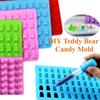 50 Grids Gummy Bear Mold Silicone Cute Bear Jelly Mould with Dropper Candy Chocolate Fondant Moulds DIY Baking Decoration Tools