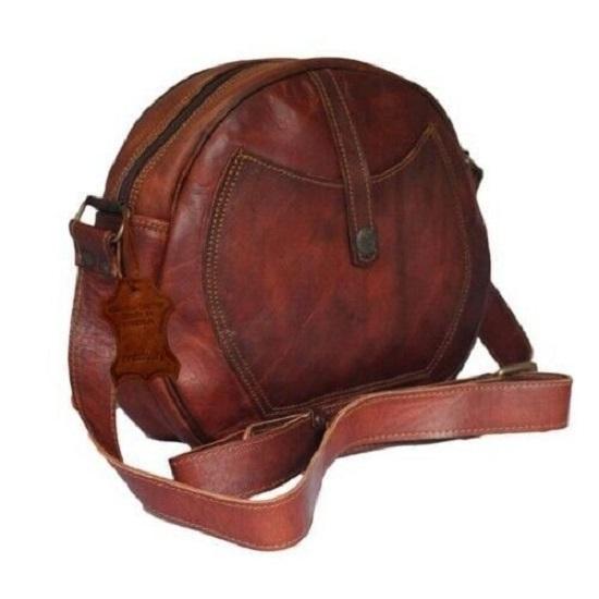 Women's Shoulder Round Bag Genuine Leather Crossbody Satchel Sling Hobo Handbag