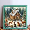 Рождественский домик с принтом Набор для вышивания крестом 45x45см Сделай сам 11CT Набор для рукоделия