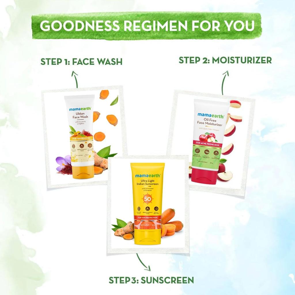 Mamaearth Ultra Light Sunscreen SPF 50 PA++++ For Face & Body | Tan Removal | Non-Greasy | No White Cast | 80g X 2 | All Skin Types