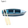 Микро Синяя Лодка и Весла Ландшафтный Орнамент Смоляная Фигурка Лодки Миниатюрный Ландшафт Садовый Орнамент для Фей Аксессуары для Кукольного Домика