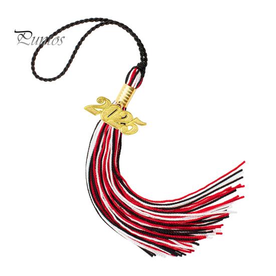 Кисточка для выпускного с подвеской 2025 года, в наличии разные цвета, стиль цветных блоков, длина 40 см, кисточка для рожка на выпускной для школьного сезона