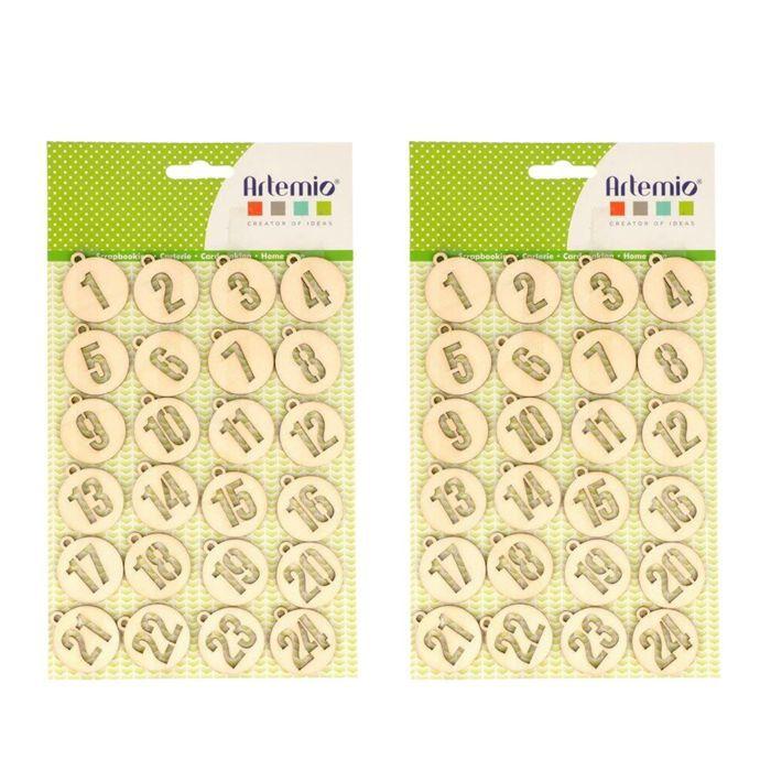 2 Round Wooden Numbers Advent Calendar Kits