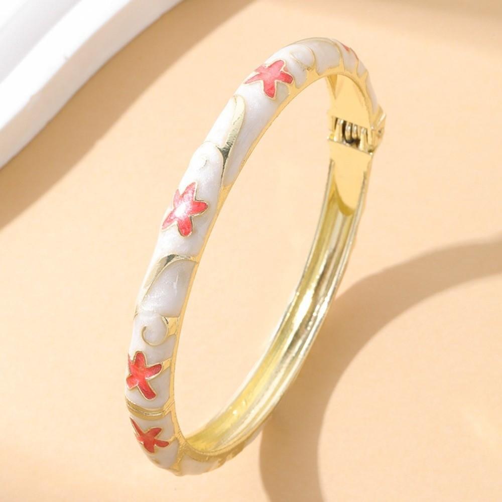 Gold Color Cloisonne Bracelet Starfish Cloisonne Bangle Retro Enamel Bracelet  Gifts